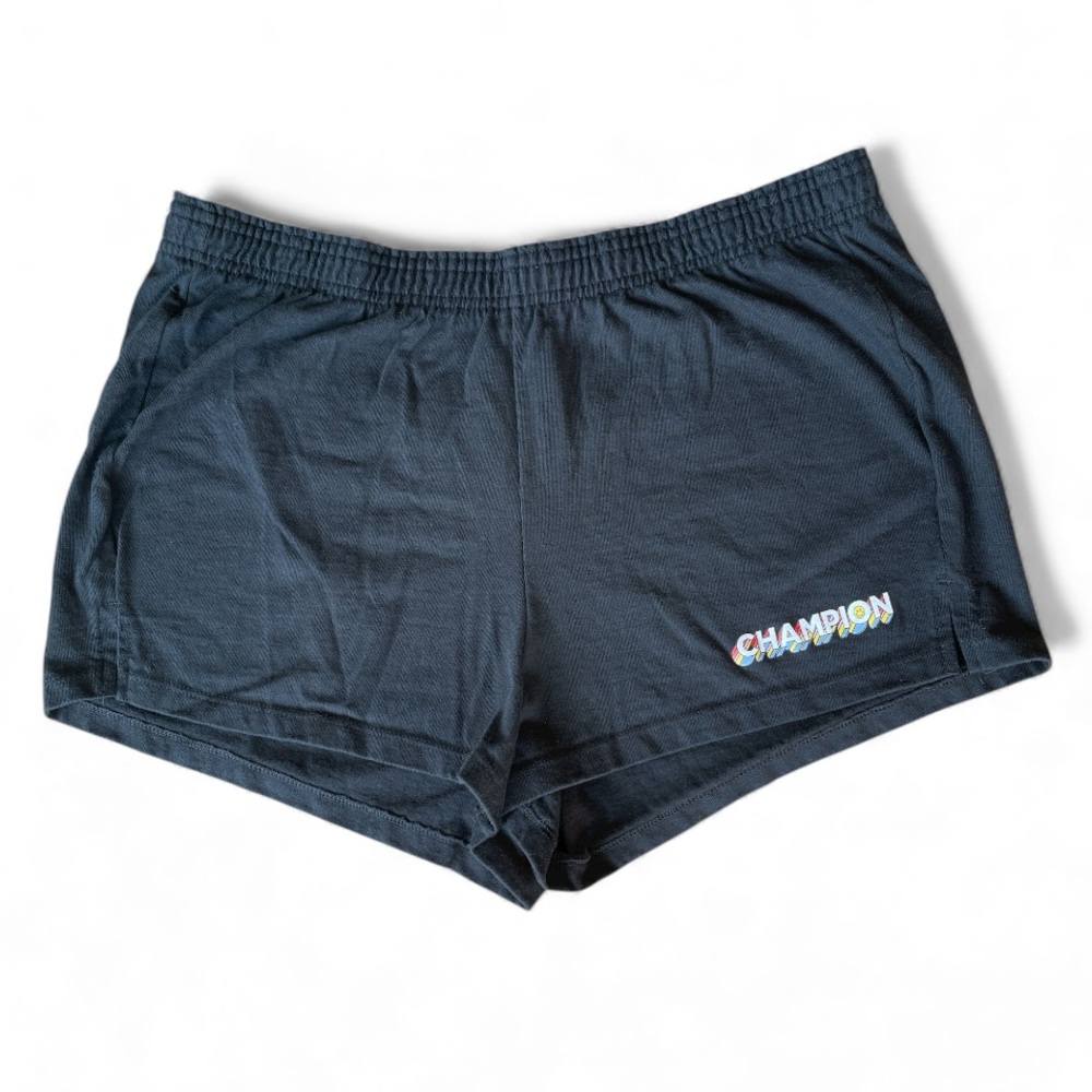 Women's Champion Get Happy Black Practice Shorts 100% Cotton XL